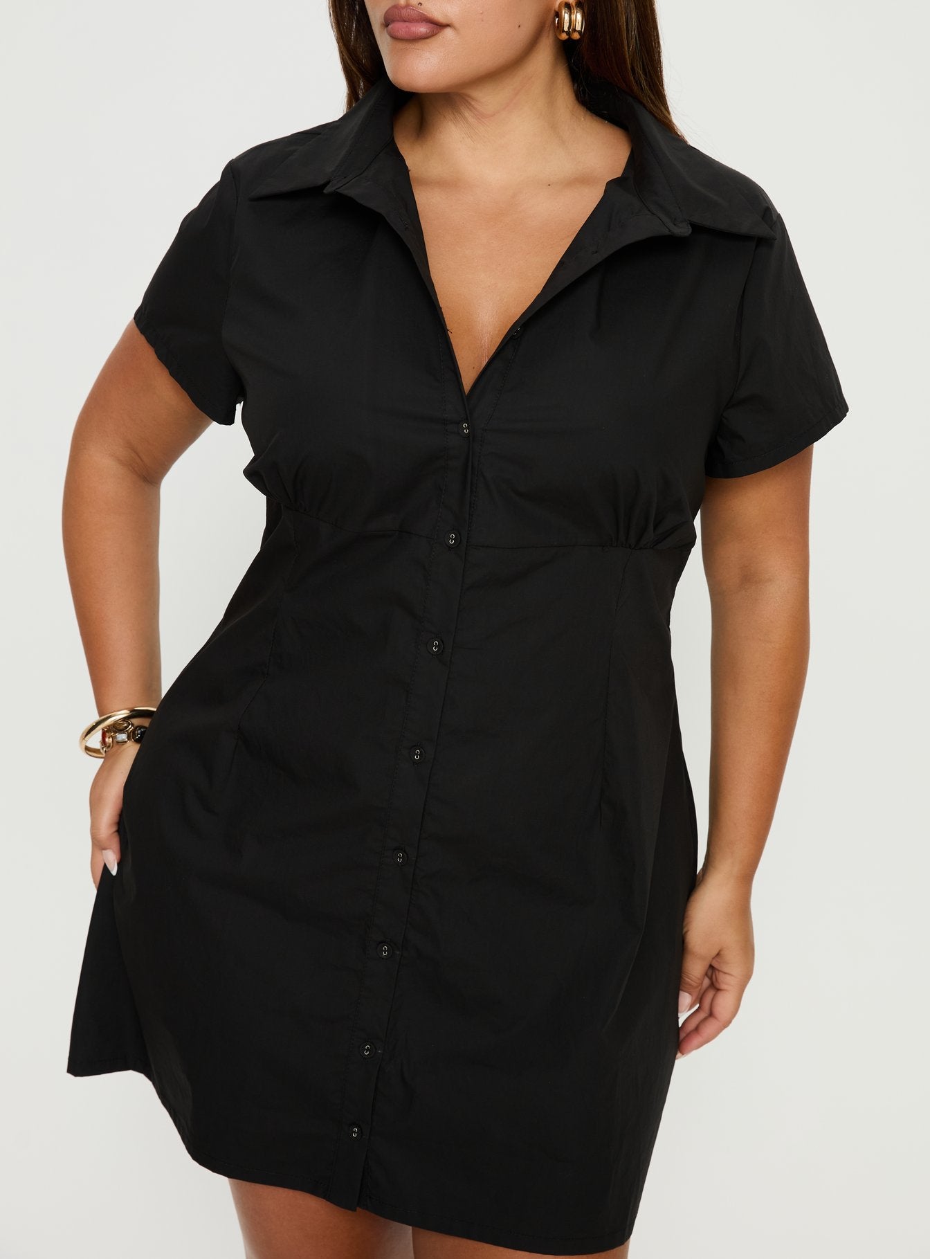 Motley Mini Dress Black Curve