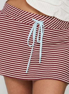 Bexi Textured Skort Red / White Stripe Curve
