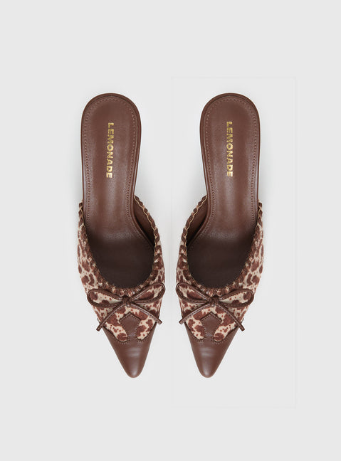 Boardroom Pointed Toe Heels Caramel Cow