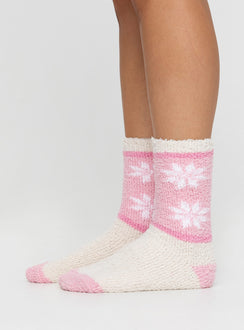 Fluffy sock pack Pack of two, graphic print