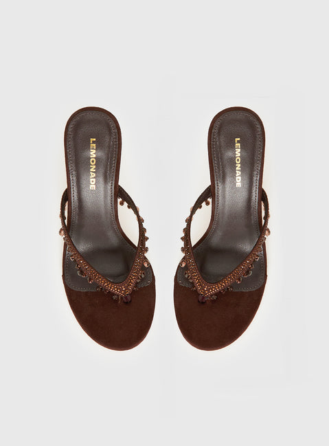 Ameliah Tassel Heels Brown