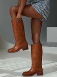 Madisson Knee High Boots Brown