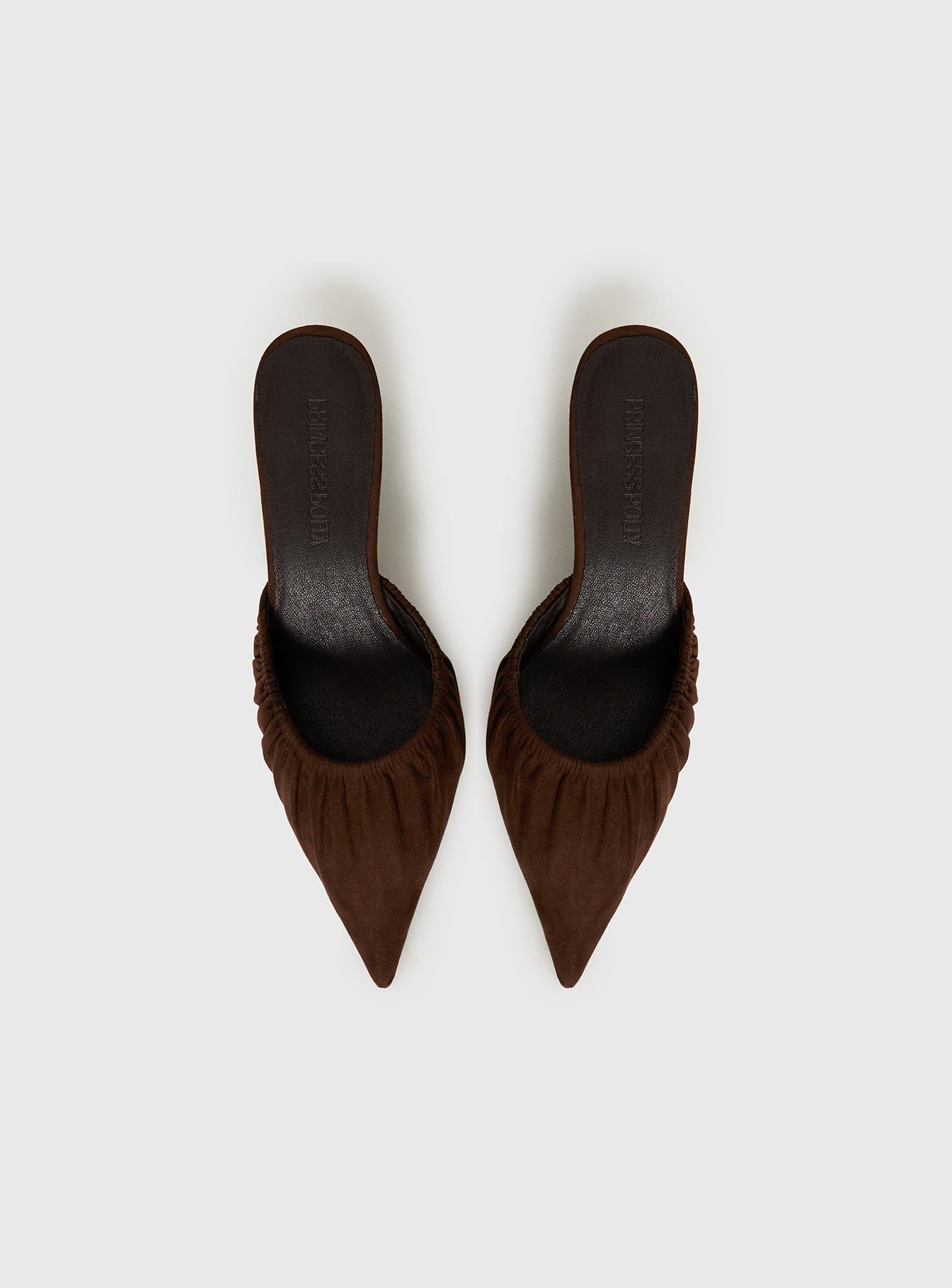 Admiration Pointed Toe Faux Suede Heels Brown