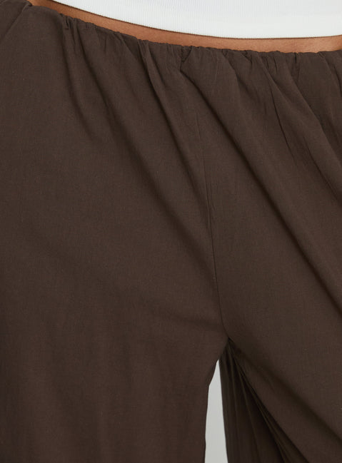 product Princess Polly Lunea Concealed Waistband Pants Brown Low Rise Pants 
