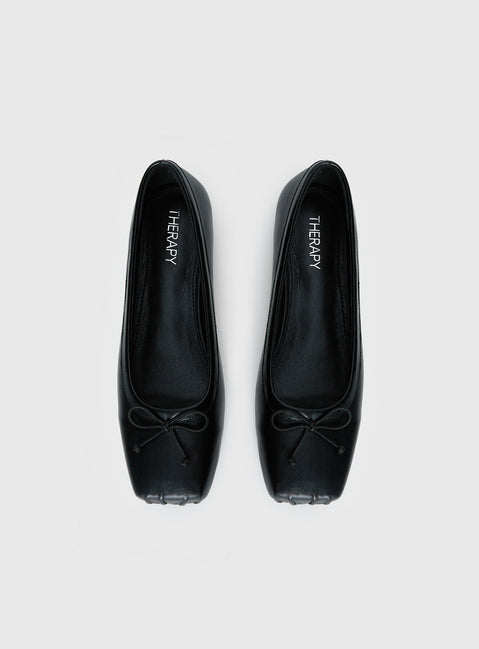 Therapy Laine Square Toe Ballet Flats Black
