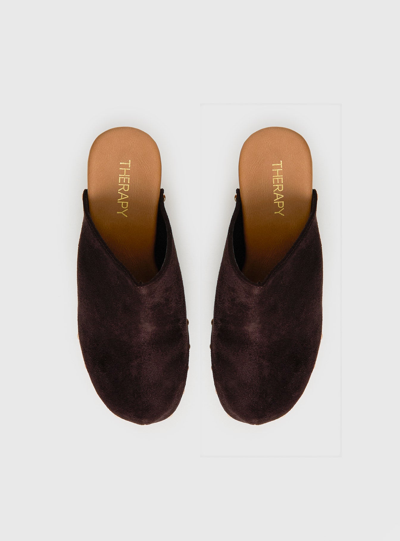 Therapy Banks Platform Clog Heels Brown
