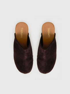 Therapy Banks Platform Clog Heels Brown