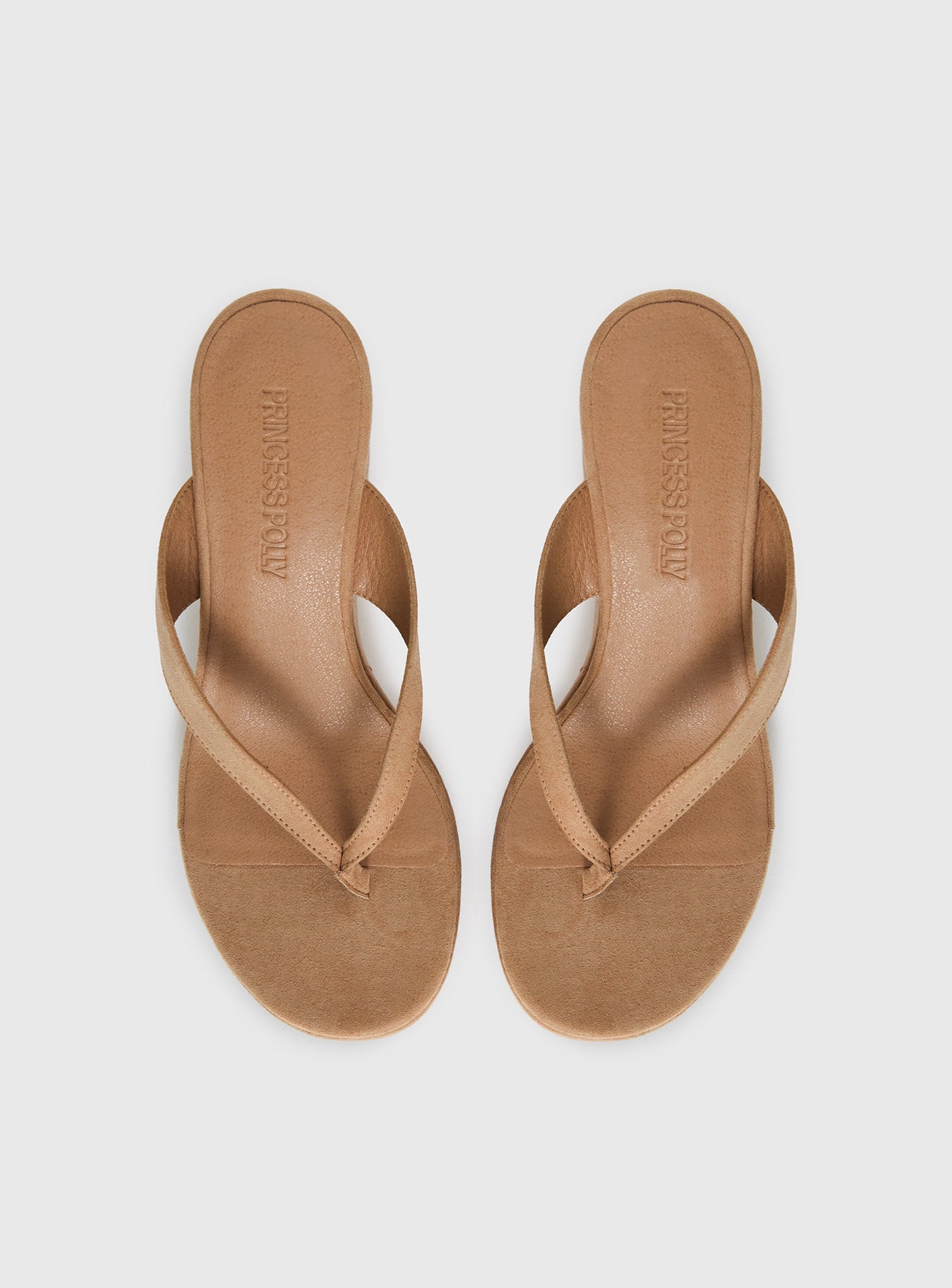 Kamiko Wedged Heels Tan Faux Suede