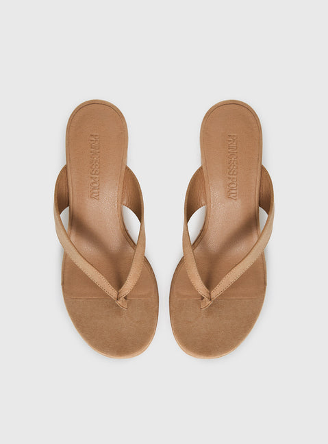 Kamiko Wedged Heels Tan Faux Suede