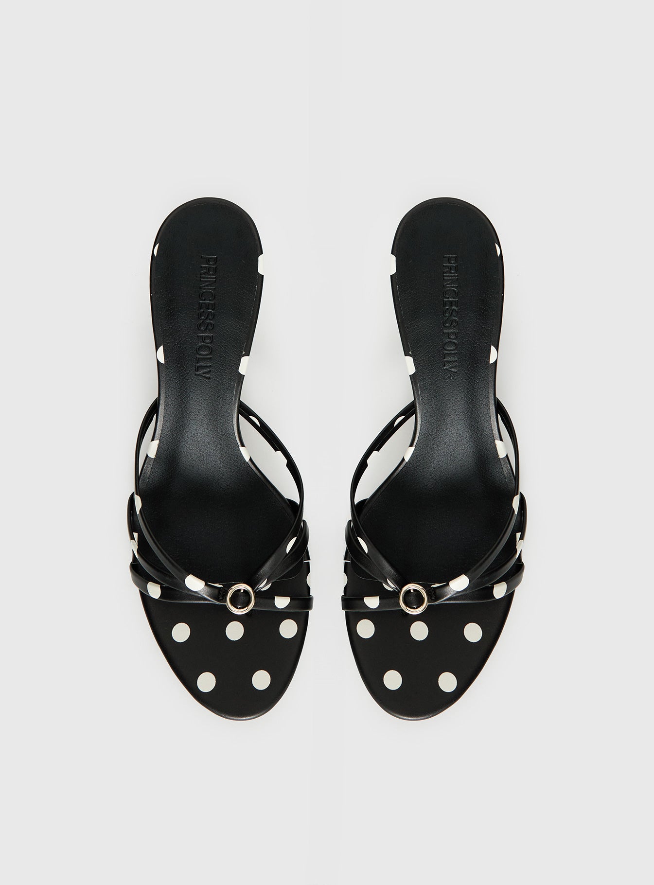 For The Rush Kitten Heels Black Polka