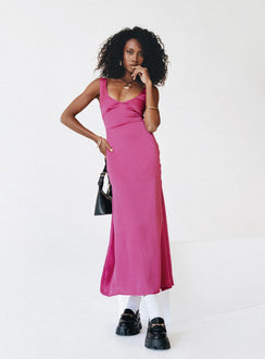 product Princess Polly Crew Neck  Lynsey Midi Dress Fuchsia