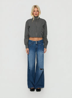 Aura Jacket Navy / Lemon Plaid
