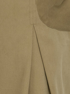 Featuring the Iria Capri Trouser Khaki womens-regular-pants with mid-rise waist detail Princess Polly