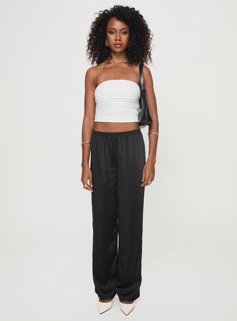 front view of model wearing Princess Polly Lelande Tube Top White Sleeveless straight 