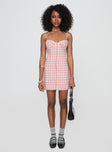 Poto Mini Dress Pink Check