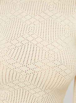 product Princess Polly Carouso Long Sleeve Bodysuit Cream Full Sleeves Crew Neck 