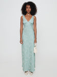 Nell Jacquard Maxi Dress Blue