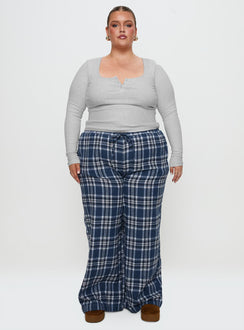 In The Morning Sleep Pant Blue Check Curve