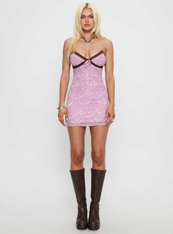 Moonpool Lace Trim Mini Dress Multi Floral