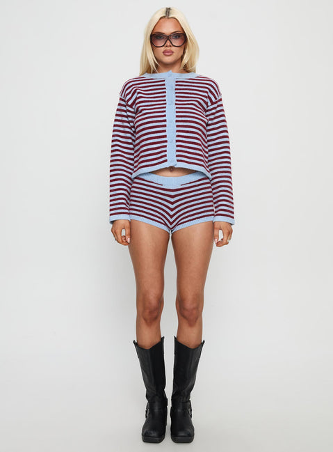 front view of model wearing Princess Polly Kollens Knit Cardigan Multi cropped 