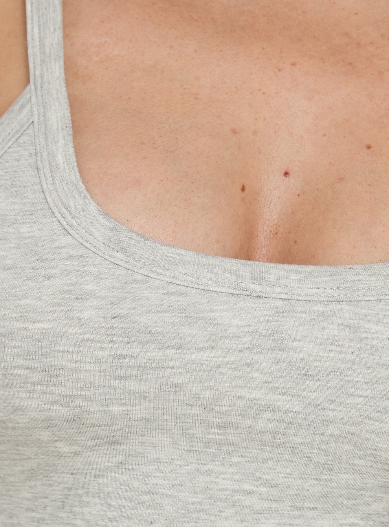 Dynah Cinched Tipping Vest Top Grey Marle / Blue