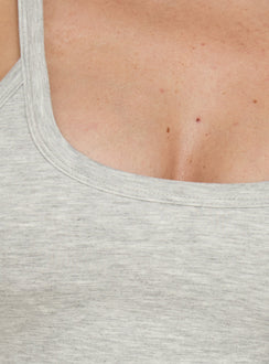 Dynah Cinched Tipping Vest Top Grey Marle / Blue