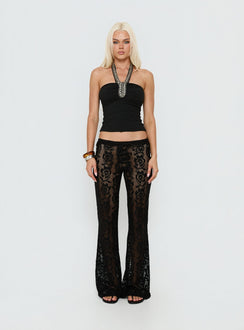 Rosadonna Lace Flare Pants Black