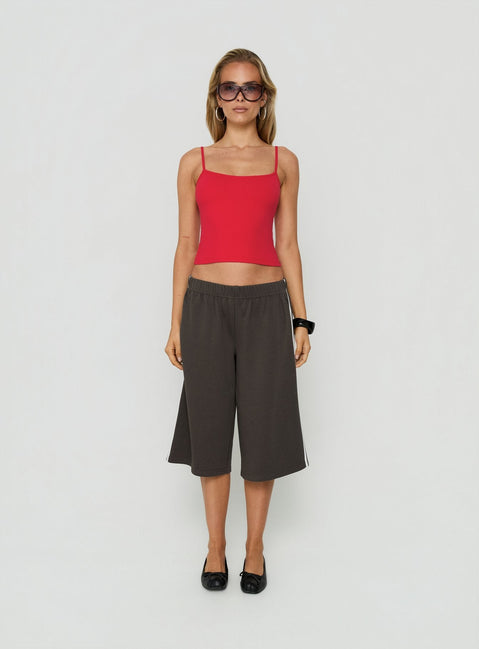 Daily Define Thin Strap Classic Tank Top Red