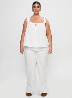 Santabelle Frill Pants White Curve
