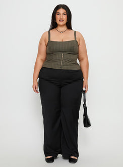 Nylen Tailored Suiting Top Brown Pinstripe Curve