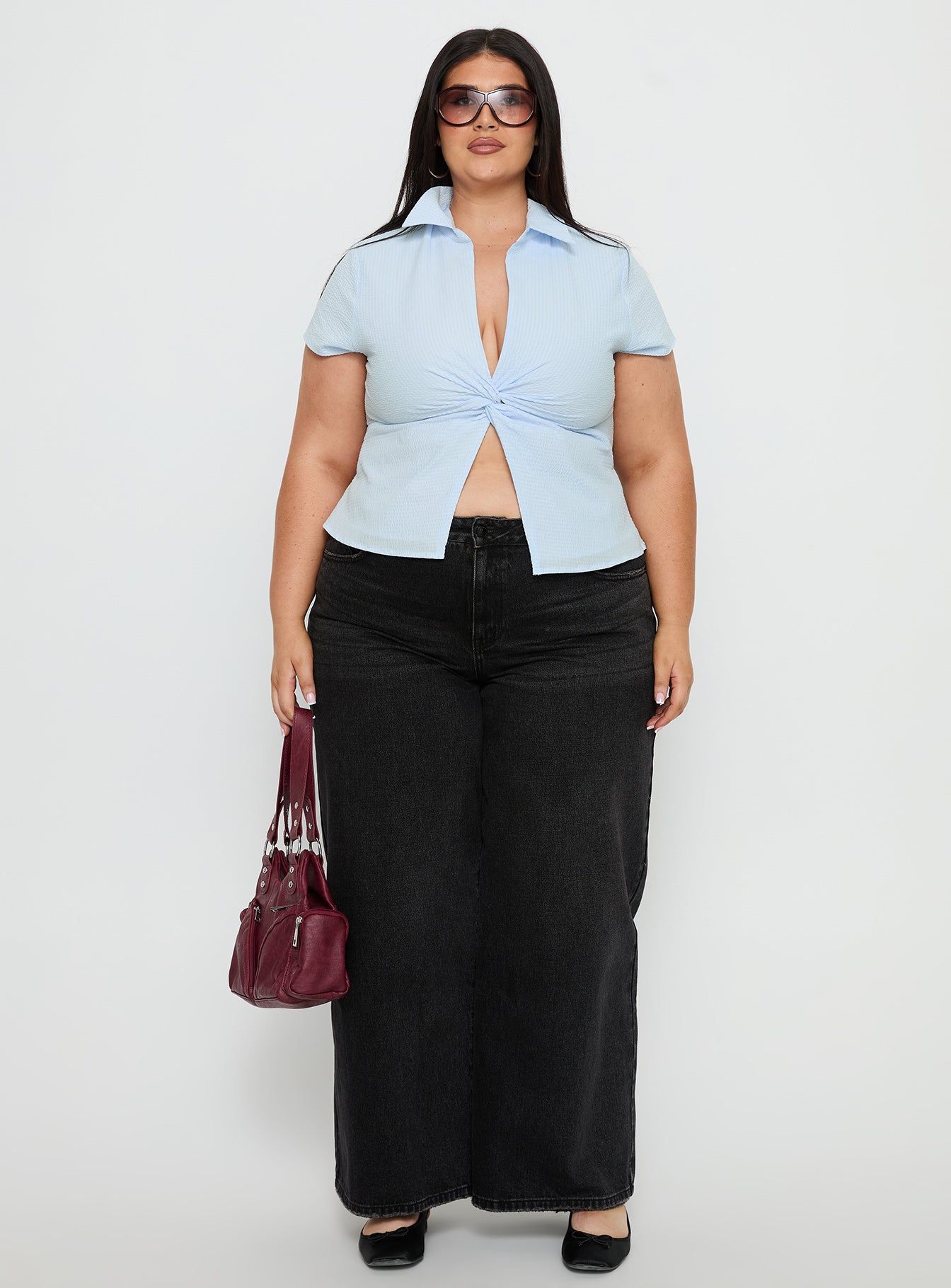 Lover Blues Twist Top Blue Curve