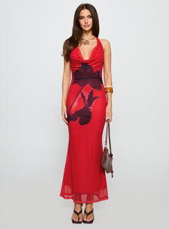 front view of model wearing Princess Polly Bittersuite Cowl Maxi Dress Multi Cowl Neck 