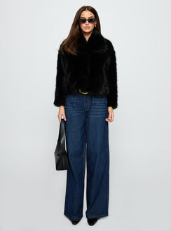 Wayland Faux Fur Jacket Black
