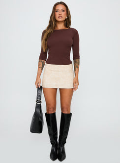 Elaia 3/4 Sleeve Top Chocolate