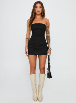 Yumiko Strapless Playsuit Black