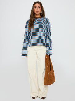 Bloom Long Sleeve Chocolate Sea Stripe