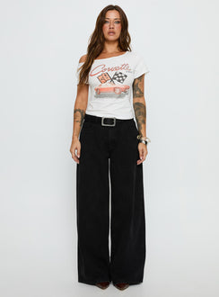 Corvette 1963 Off Shoulder Graphic Top White