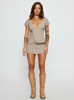 Emmilou Wrap Set Brown Check