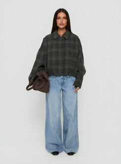 Dennie Bomer Jacket Charcoal / Green Plaid