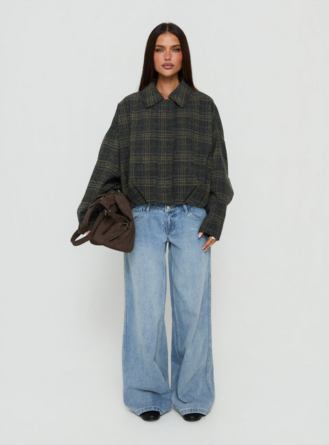 Dennie Bomer Jacket Charcoal / Green Plaid