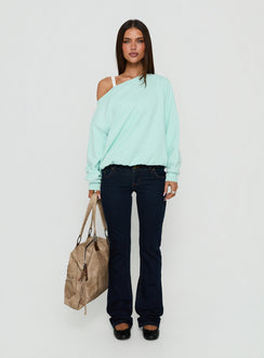 Wellness Off The Shoulder Jumper Turquoise