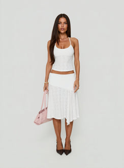 Opalie Halter Top White Broderie