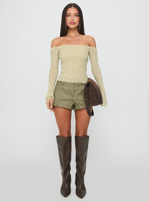 Kenickie Stud Micro Shorts Khaki