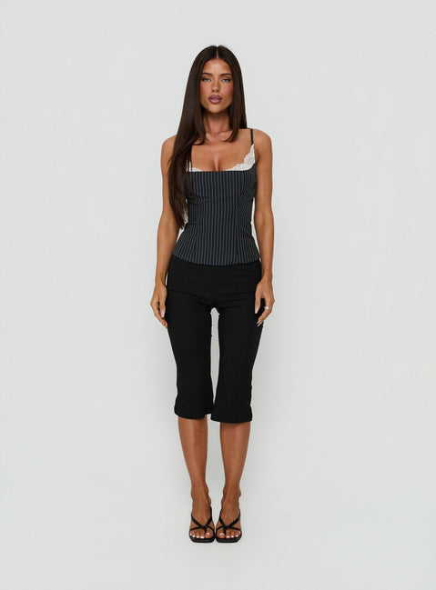 Renaissance Corset Top Navy Pinstripe