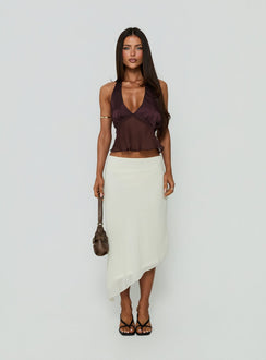 Ladylike Halter Panel Top Brown