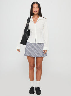 Compromise Long Sleeve Button Up Top White