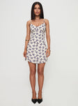 Jaye Mini Dress White / Blue Floral