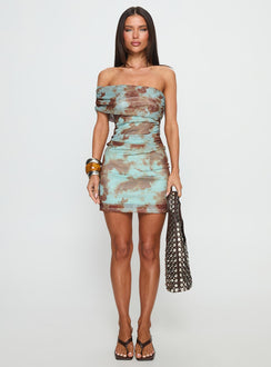 Miliana One Shoulder Twist Mini Dress Multi Floral