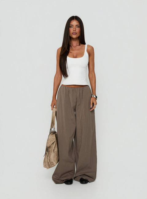 Lunea Concealed Waistband Trousers Mushroom Stripe