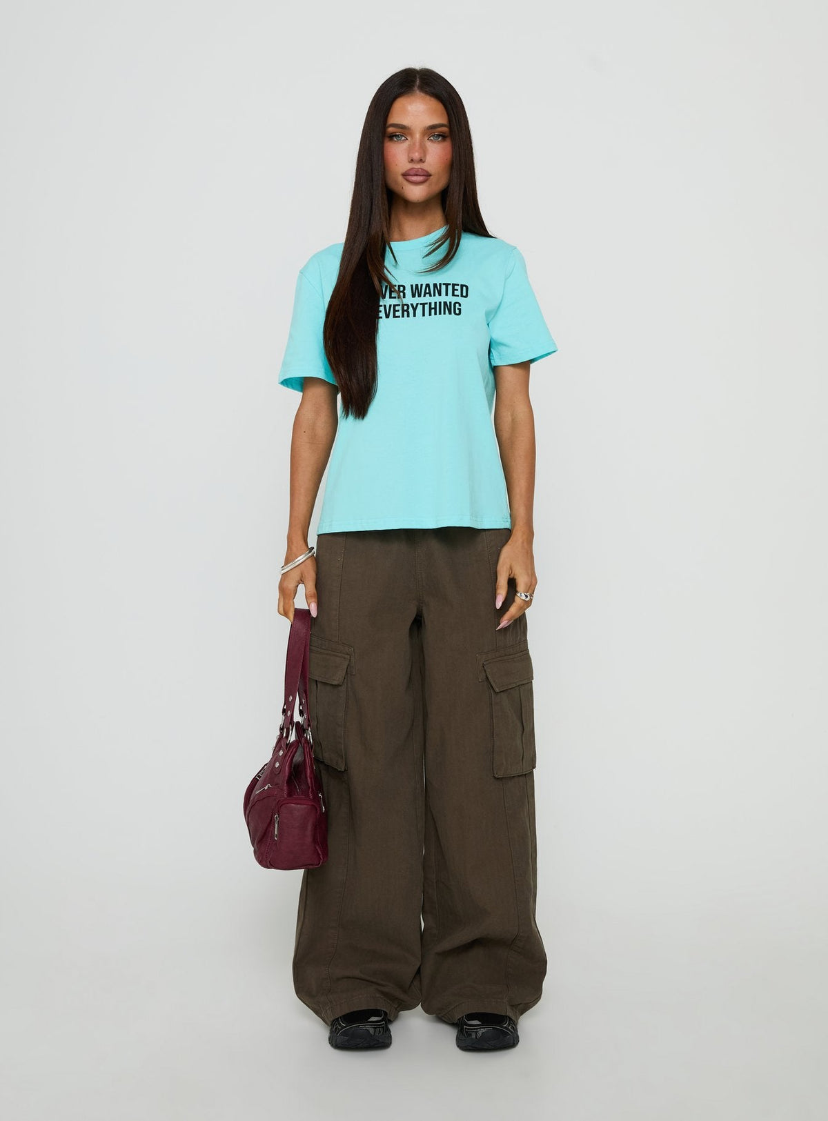 All I Ever Wanted Graphic Relaxed Tee Aqua